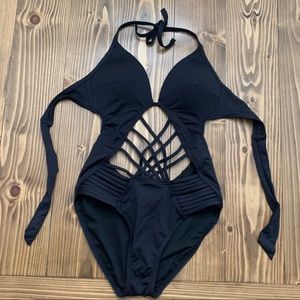 Strappy Black One Piece